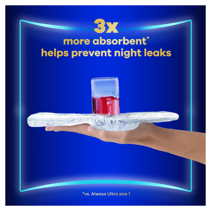 Always Size 6 Ultra Night Sanitary Towels with Wings 12 Pack - Image 4