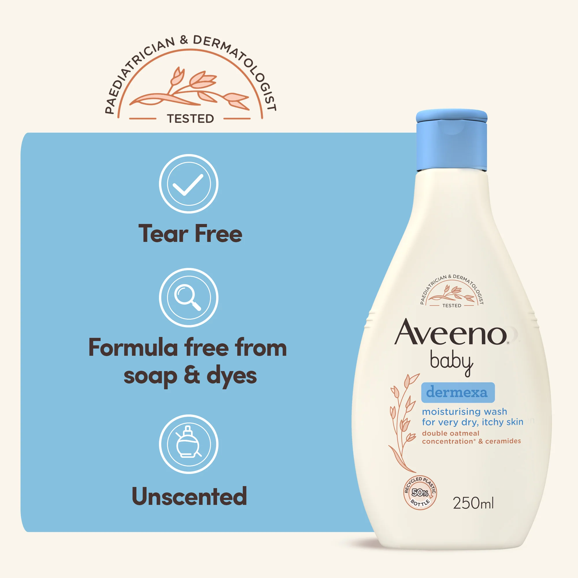 Aveeno Baby Dermexa Moisturising Wash 250ml - Image 5
