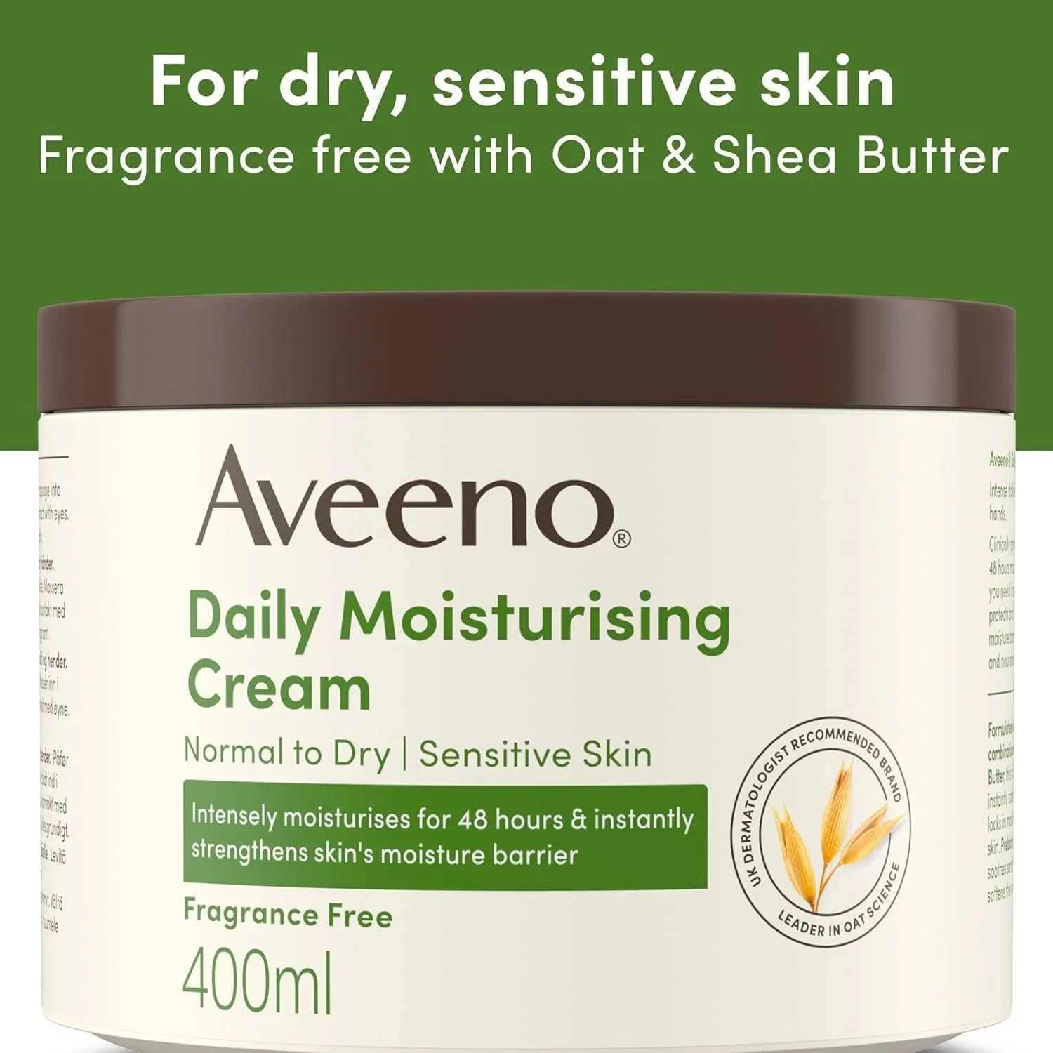 Aveeno Daily Moisturising Cream 400ml - Image 3