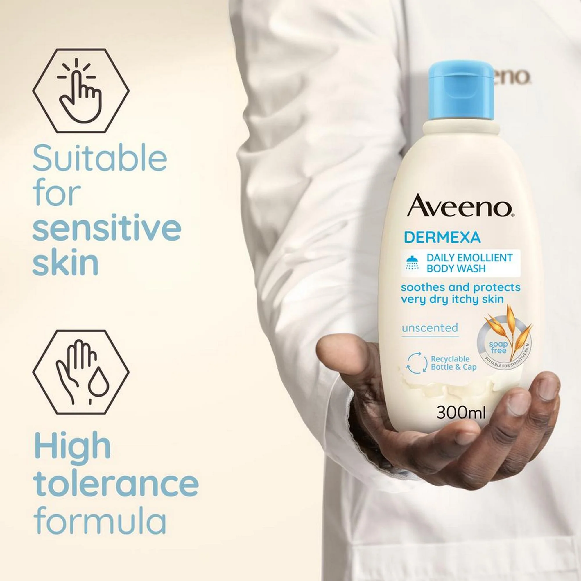 Aveeno Dermexa Daily Emollient Body Wash 300ml - Image 2