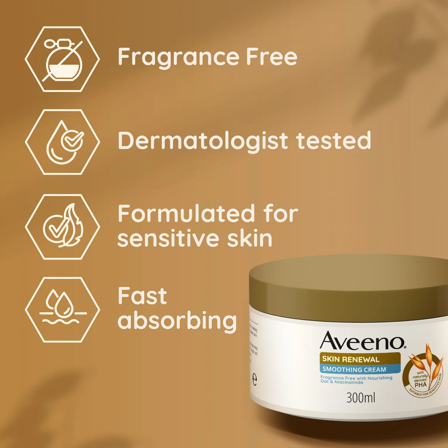 Aveeno Skin Renewal Smoothing Cream 300ml - Image 7