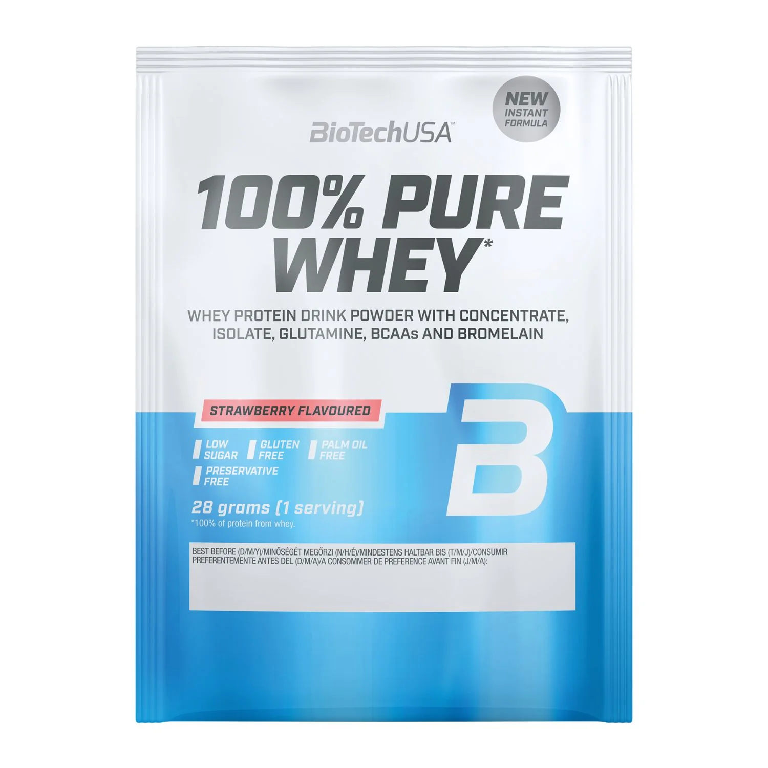 BioTech USA 100% Pure Whey Protein Strawberry 28g