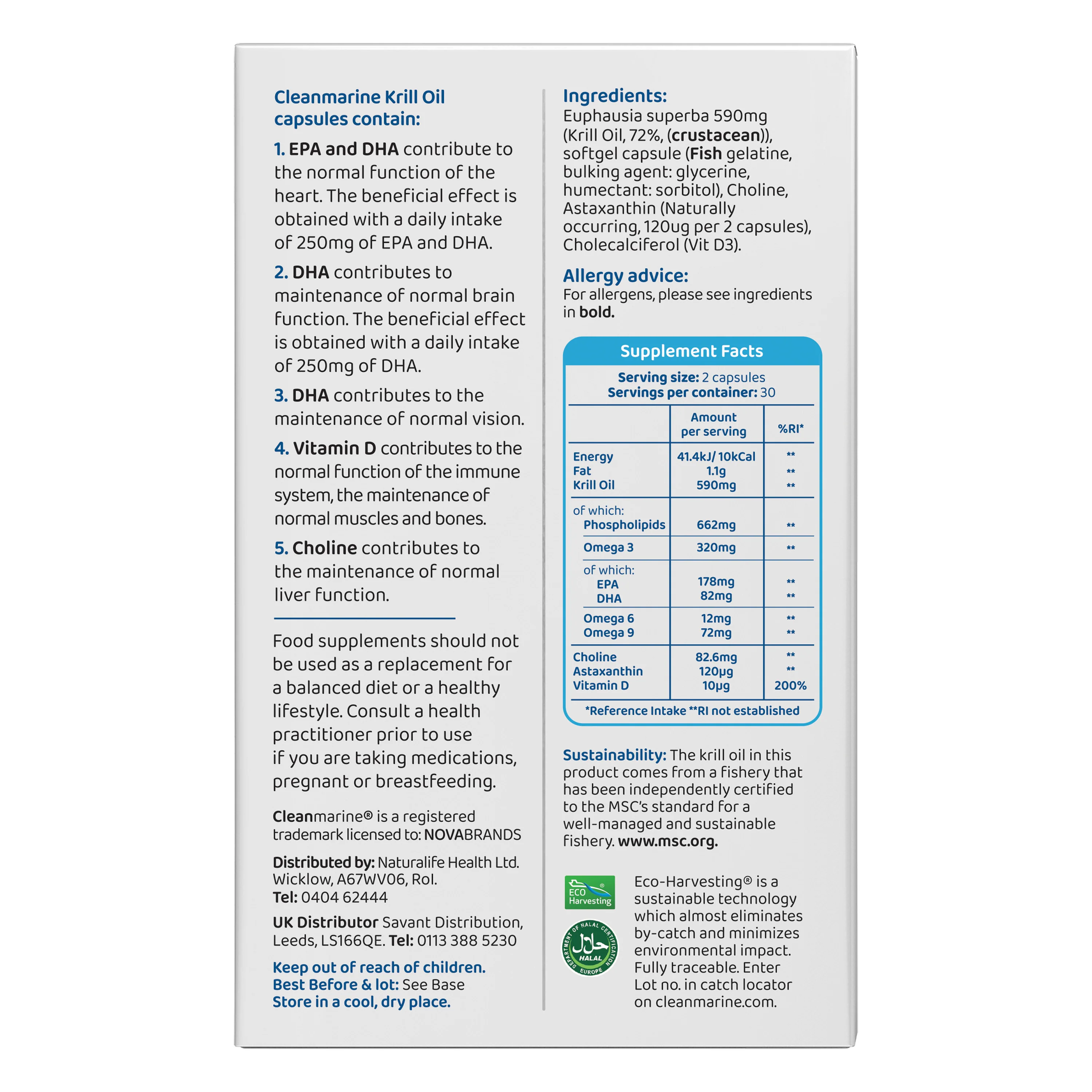 Cleanmarine Krill Oil 590mg 60 Capsules - Image 3