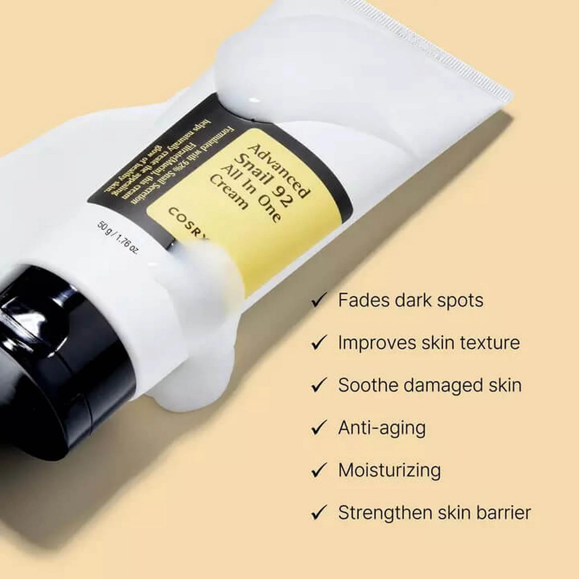 COSRX Advanced Snail 92 All In One Cream Tube 50g - Image 4