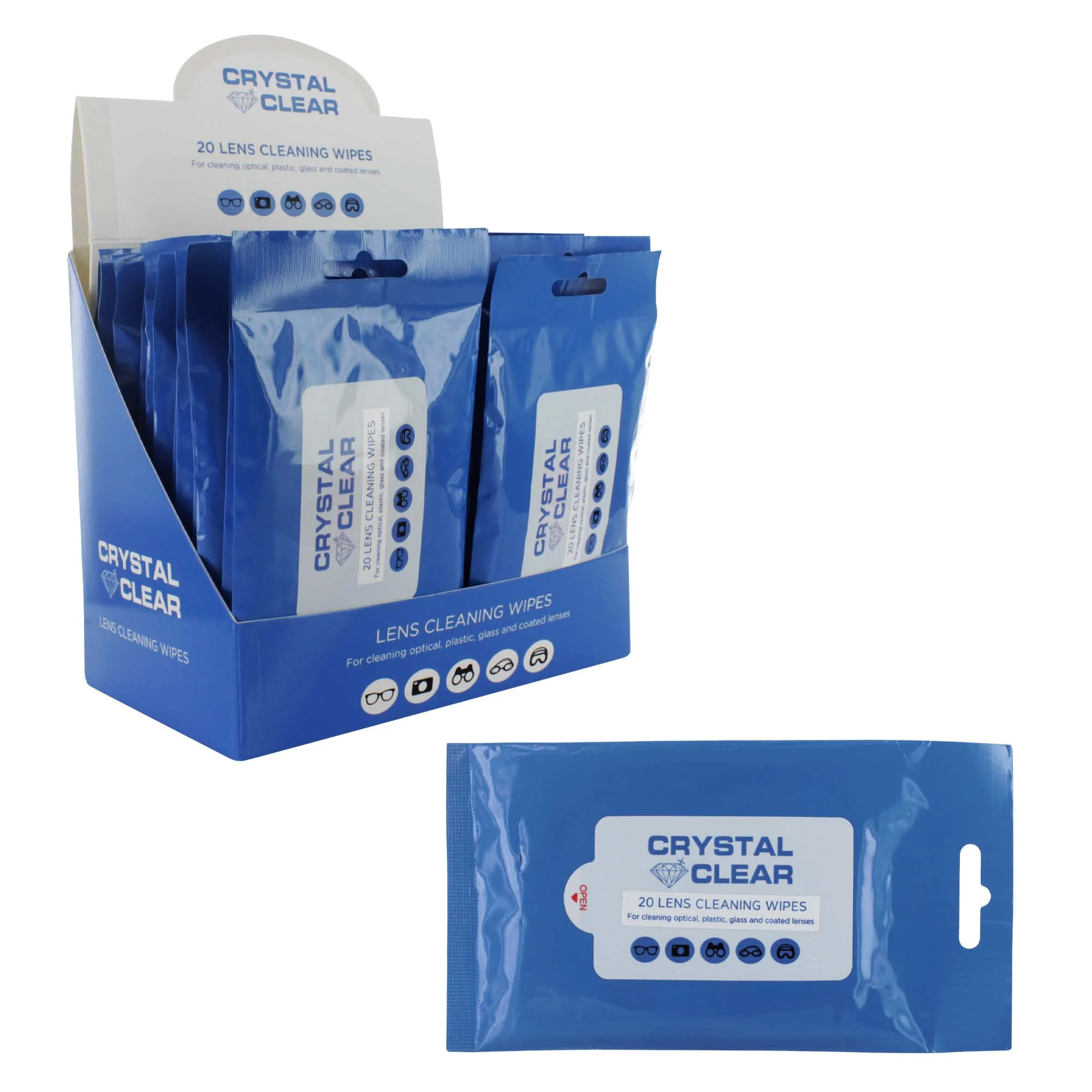 Crystal Clear Lens Cleaning Wipes 20S