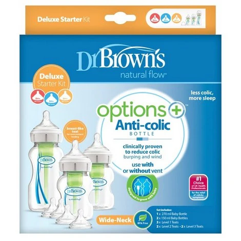 Dr. Brown's Options+ Deluxe Starter Kit - Anti-Colic Baby Bottle Set - Image 2