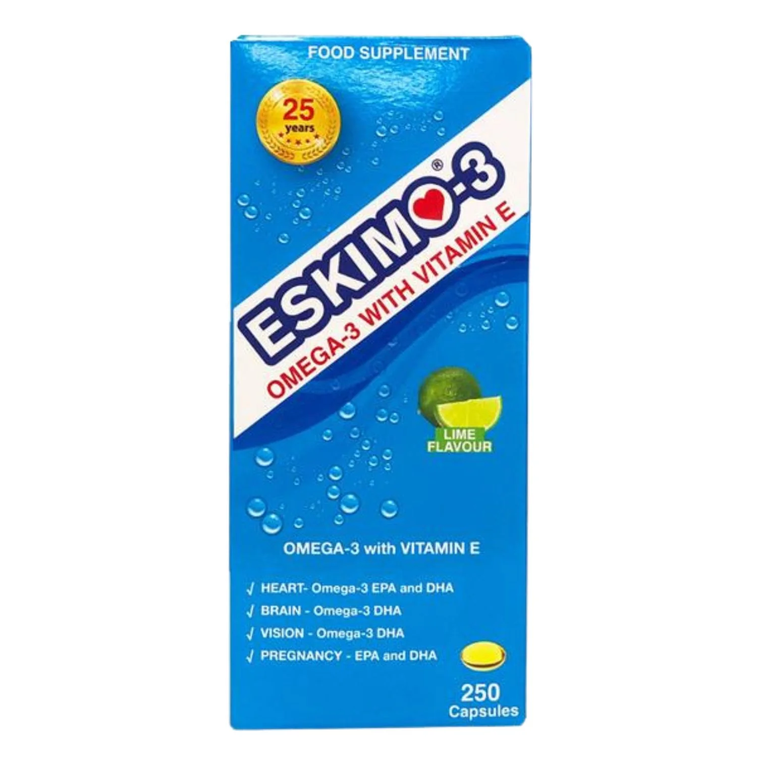 Eskimo-3 with Vitamin E Omega-3 Fish Oil Capsules - 250 Capsules
