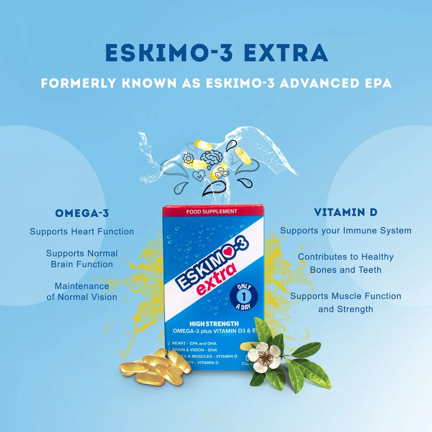 Eskimo-3 Extra with Omega-3 and Vitamin D3 50 capsules - Image 2