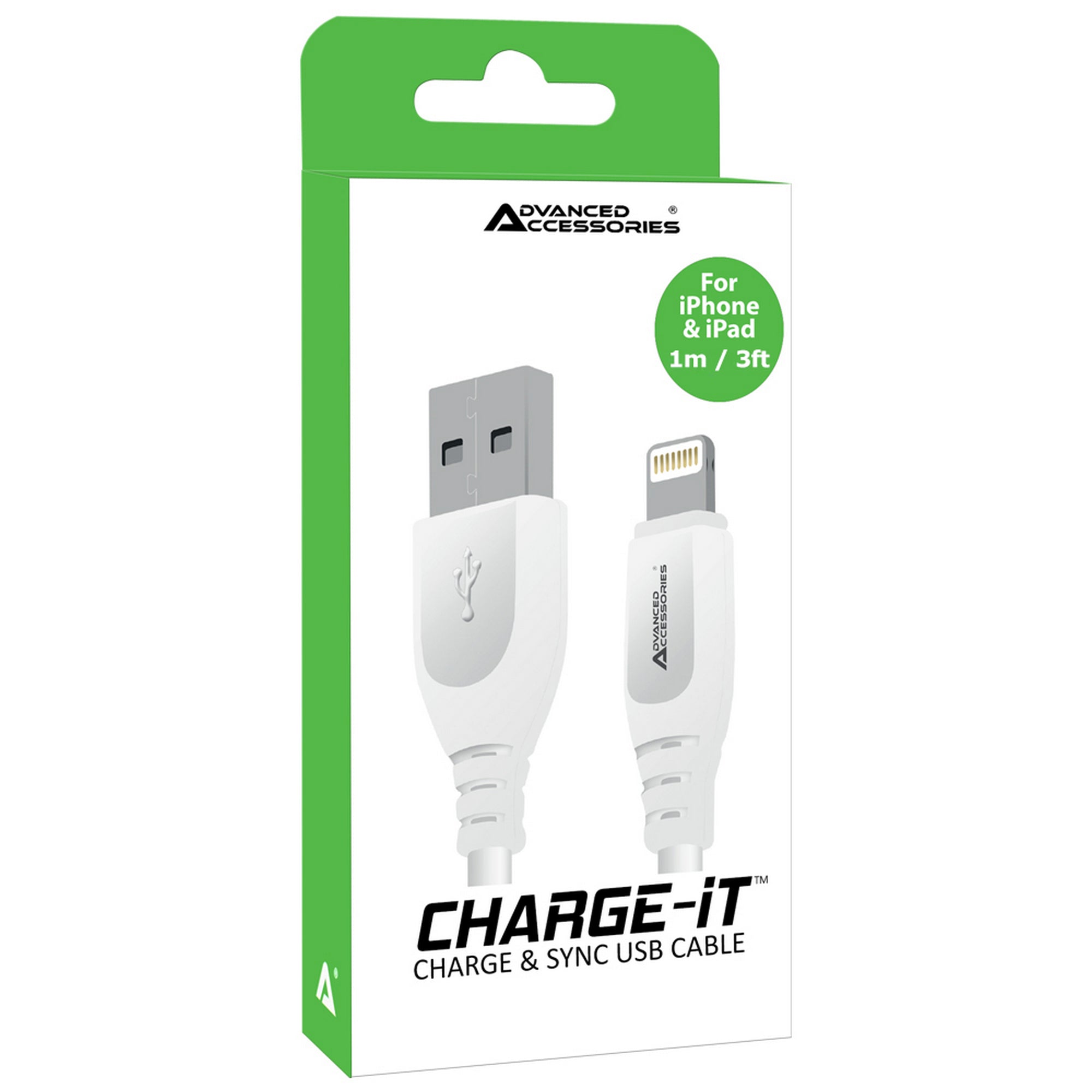 Advanced Accessories iPhone Lightning to USB 8 Pin 1 Meter Data Cable