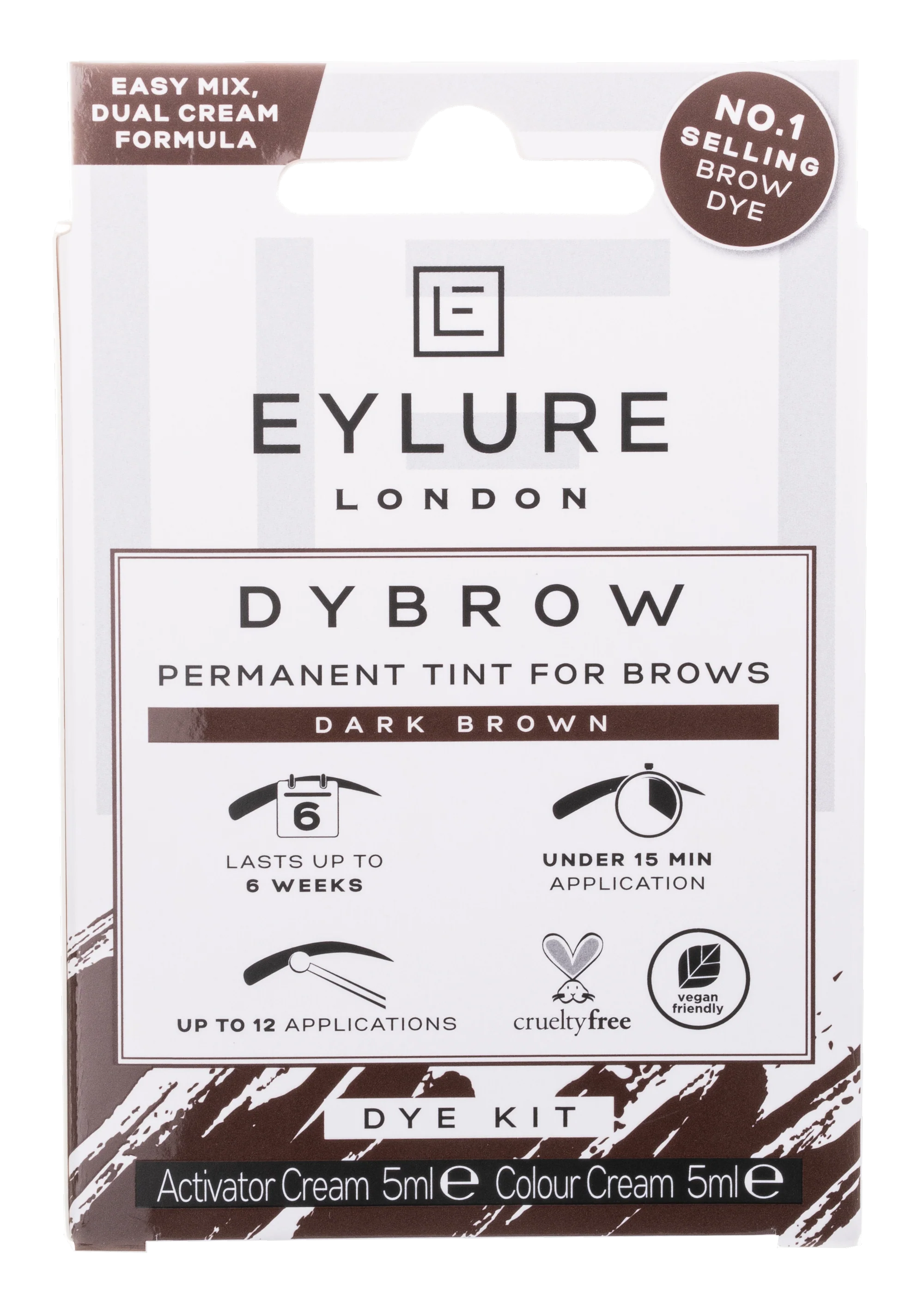 Eylure Eyebrow Dybrow Kit Dark Brown 10ml