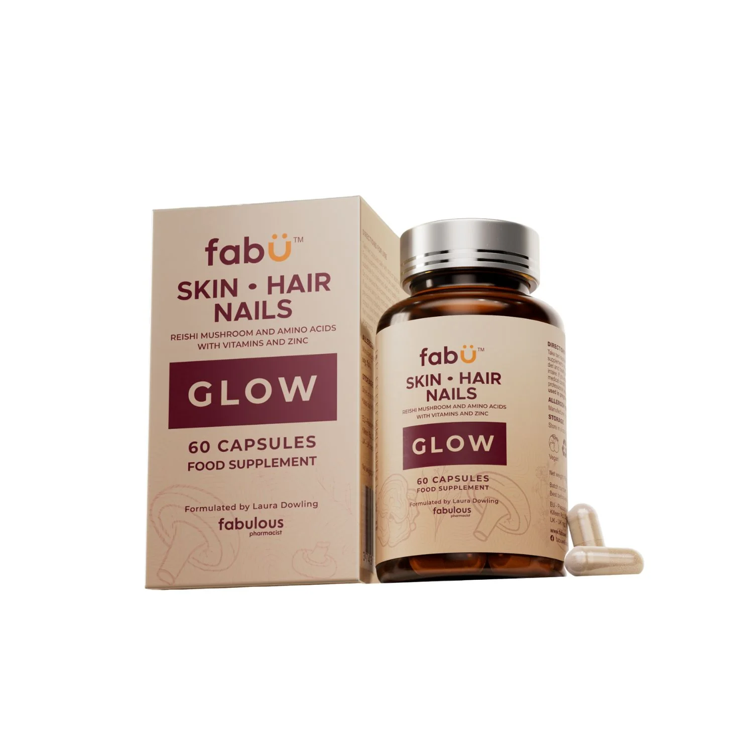 FabU Skin Hair Nails Capsules - 60 Capsules - Image 2