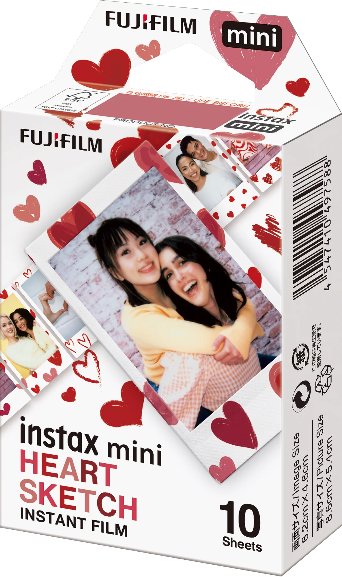 Fujifilm Instax Mini Heart Sketch Instant Film 10 Sheets