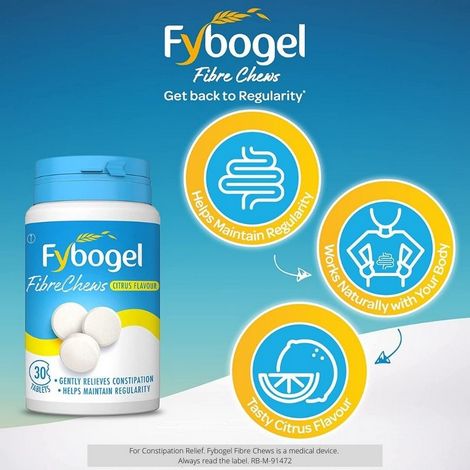 Fybogel Fibrechews Citrus 30 Chewable Tablets - Image 4