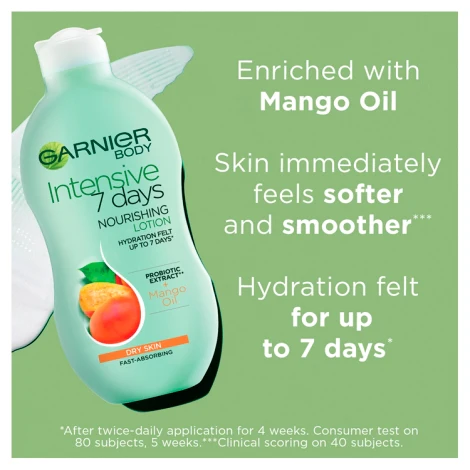 Garnier Intensive 7 Days Mango Probiotic Extract Body Lotion Dry Skin - Image 3