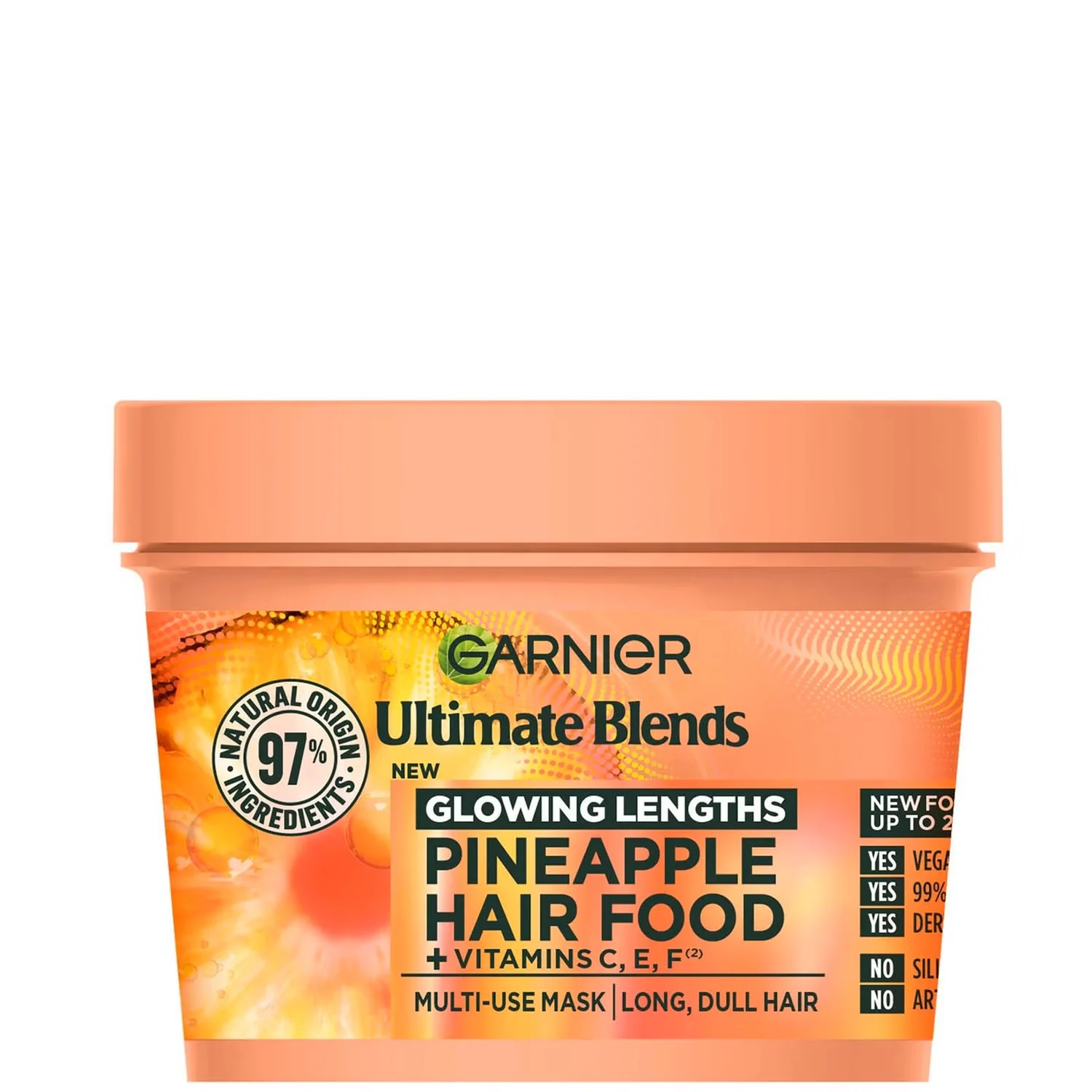 Garnier Ultimate Blends Glowing Lengths Pineapple Hair Food 3-in-1 Hair Mask Treatment 400ml