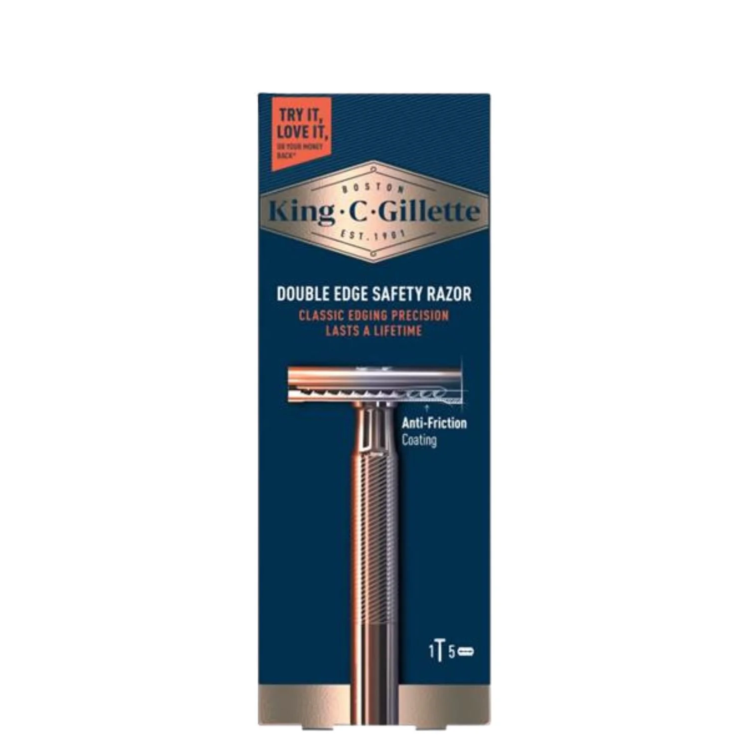 King C. Gillette Double Edge Razor & 5 Blades