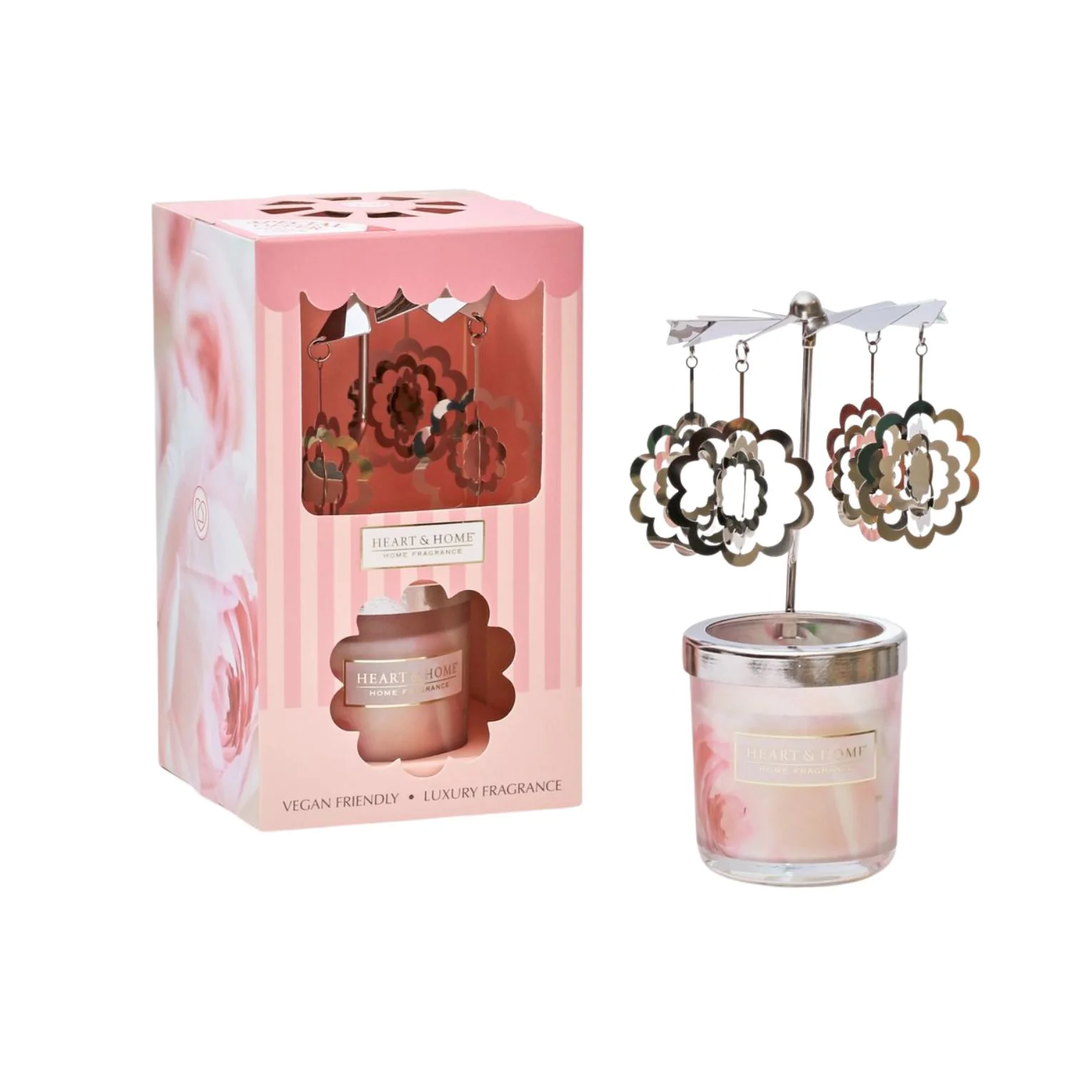 Heart & Home Loving Blooms Mini Candle & Carousel Gift Set