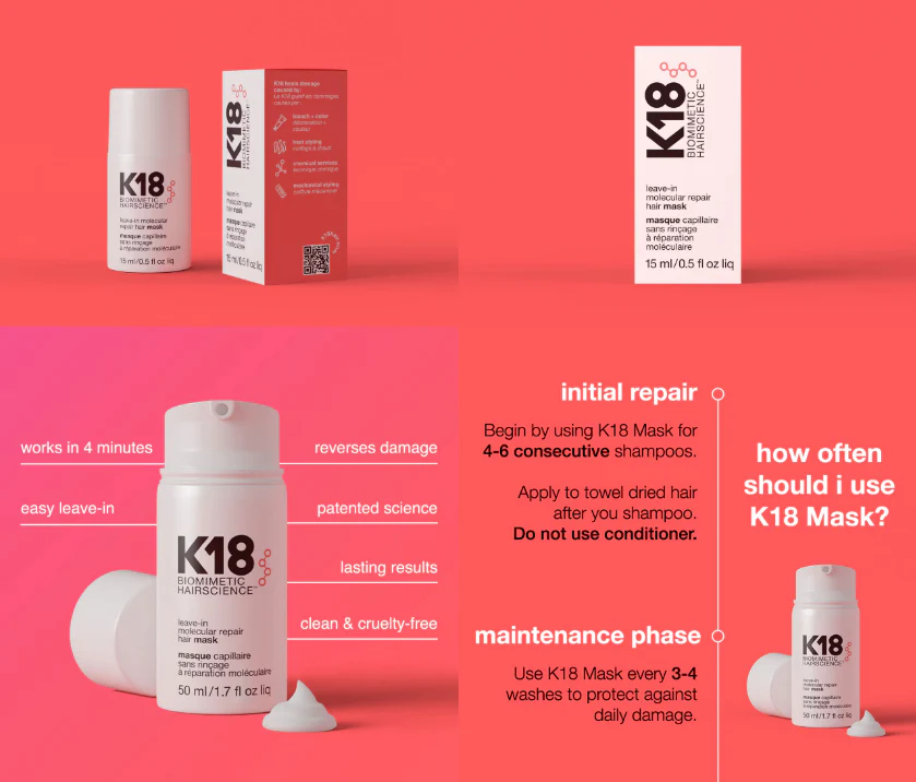 K18 Leave In Molecular Repair Hair Mask 15ML - Image 2