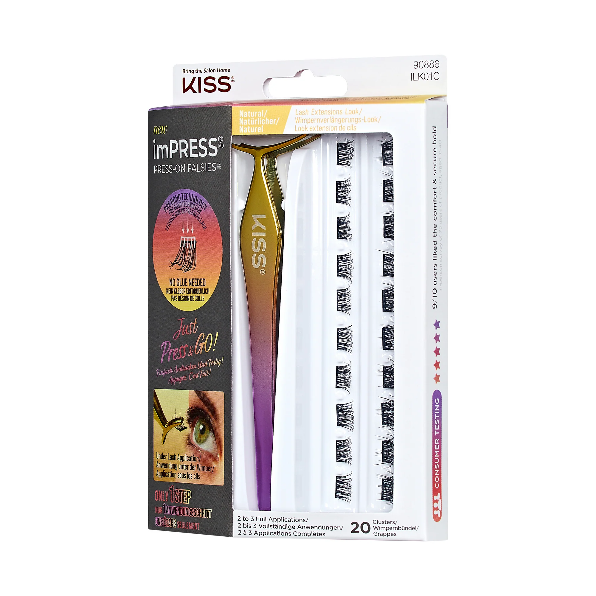 KISS imPRESS Press-On Falsies Kit 01 - Easy Apply False Eyelashes - Image 8
