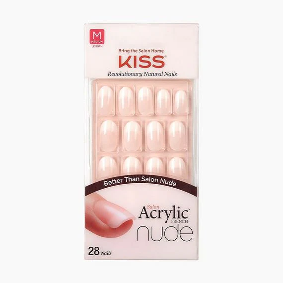 KISS Salon Acrylic French Nude False Nails - Image 3