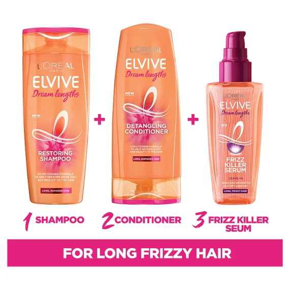Loreal Elvive Dream Lengths Sleek Long Hair Frizz Killer Serum 100ml - Image 4