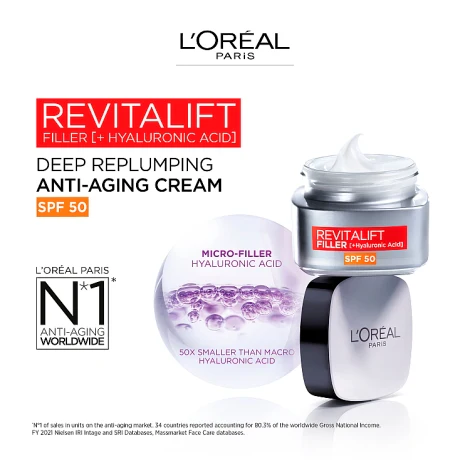L'Oreal Paris Revitalift Filler Anti-Aging SPF 50Cream 50ml - Image 8