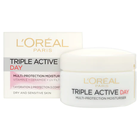 L'Oreal Paris Triple Active Day Cream Dry & Sensitive - 50ml - Image 2