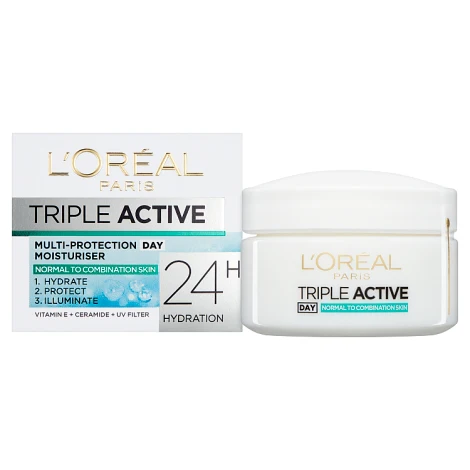 L'Oreal Paris Triple Active Day Moisturiser Normal to Combination Skin 50ml - Image 3