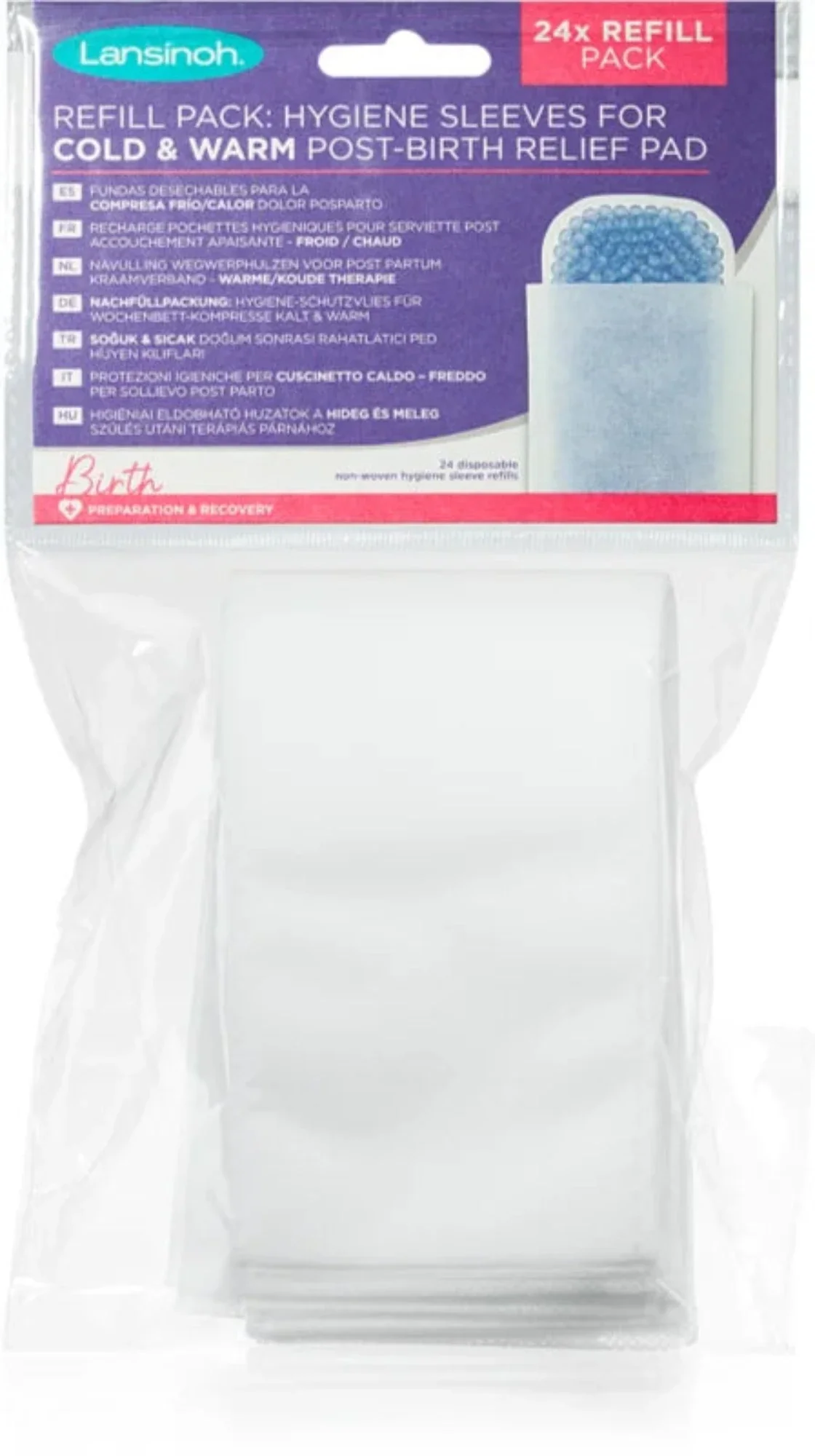 Lansinoh Cold & Warm Post Birth Relief Pad Sleeves - 24 Pack