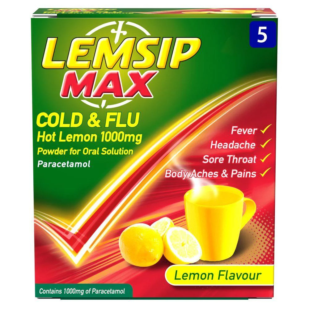 Lemsip Max Cough & Cold Blackcurrant 5 Sachets - Image 2