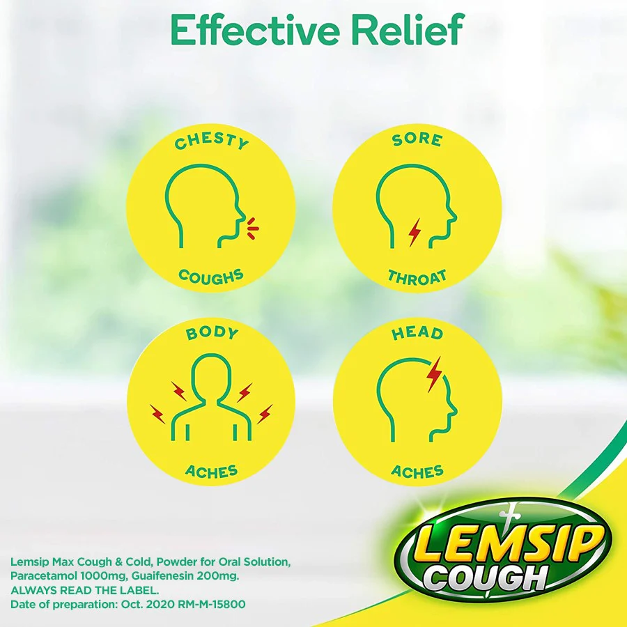 Lemsip Max Cough & Cold Lemon Flavour 5 Sachets - Image 2