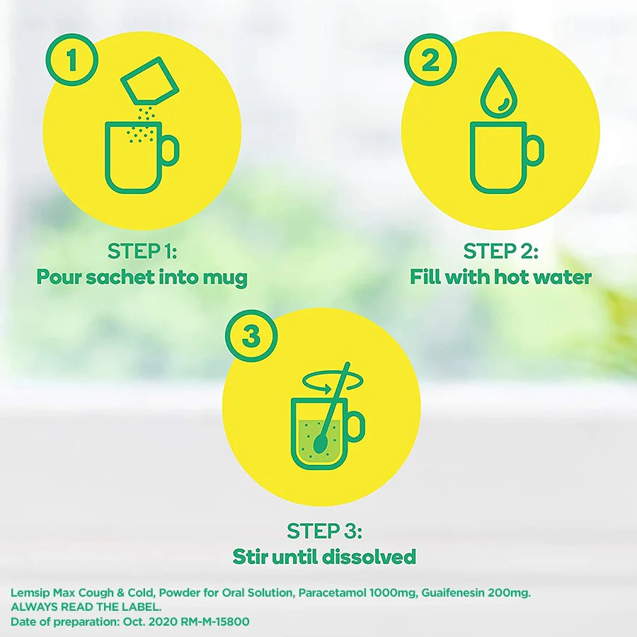 Lemsip Max Cough & Cold Lemon Flavour 5 Sachets - Image 3