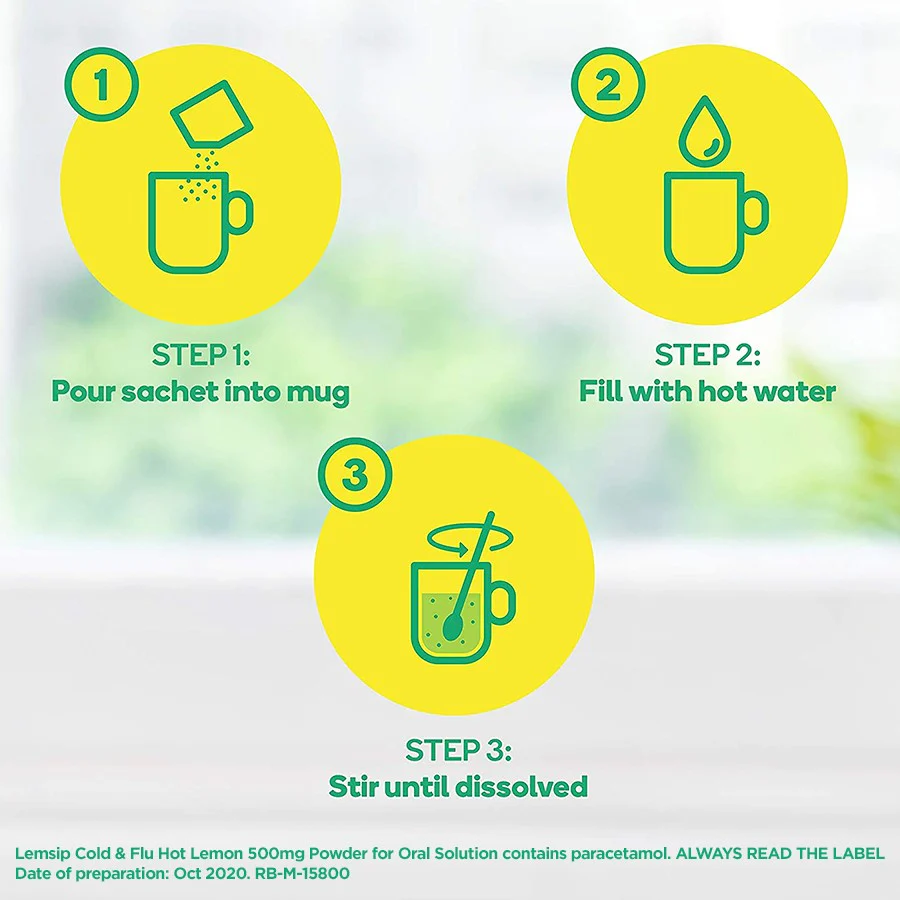 Lemsip Original Cold & Flu- 5 Sachets - Image 3