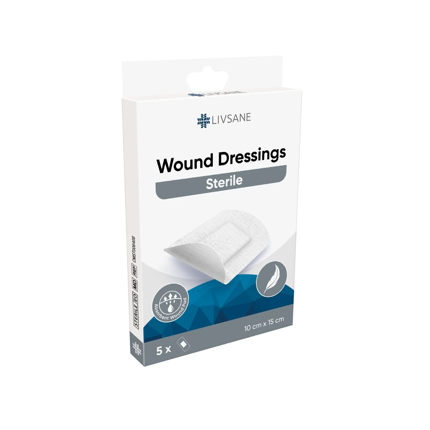 LIVSANE Sterile Wound Dressings (10 x 15 cm) 5 Pack