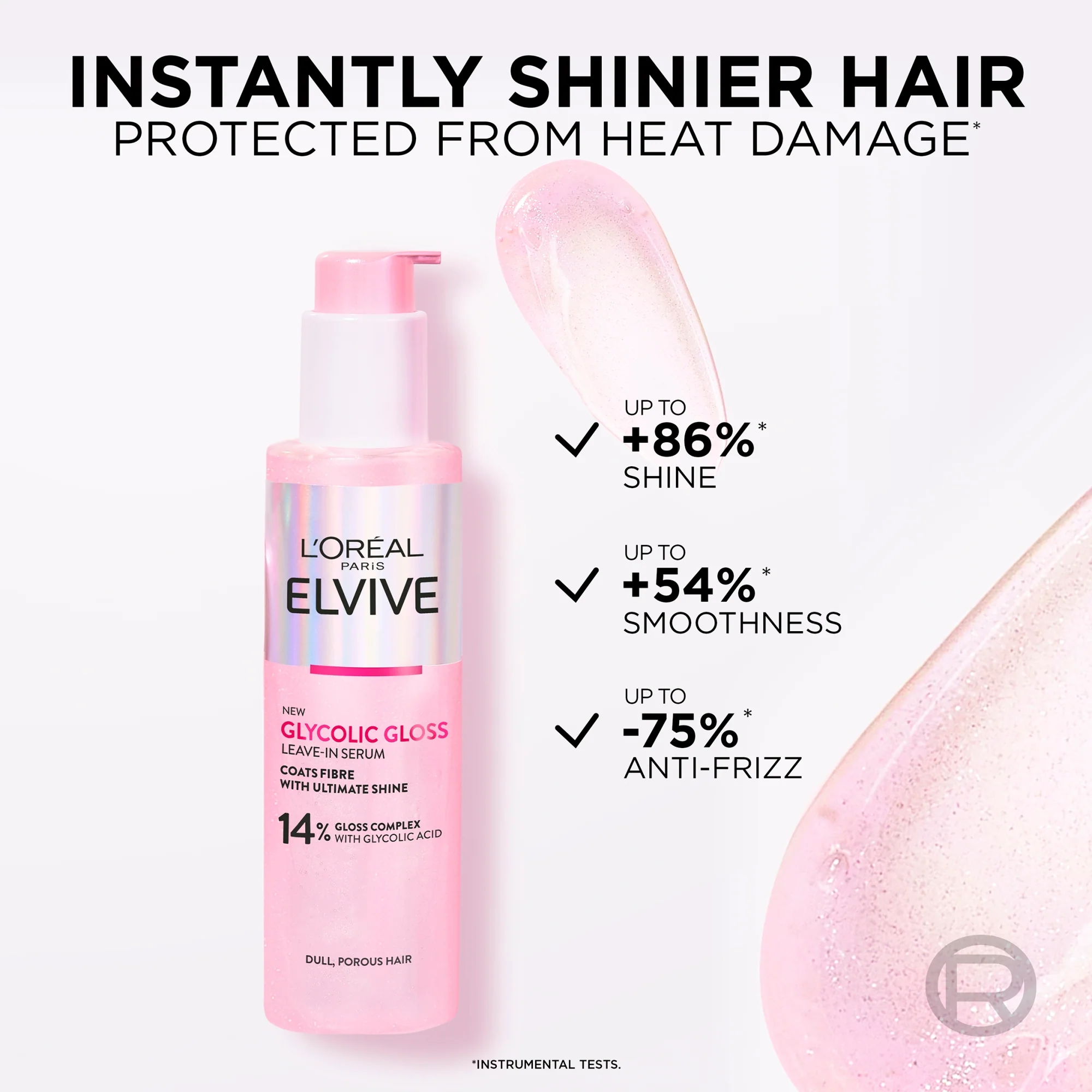 Loreal Elvive Glycolic Gloss Leave In Serum 150ml - Image 3