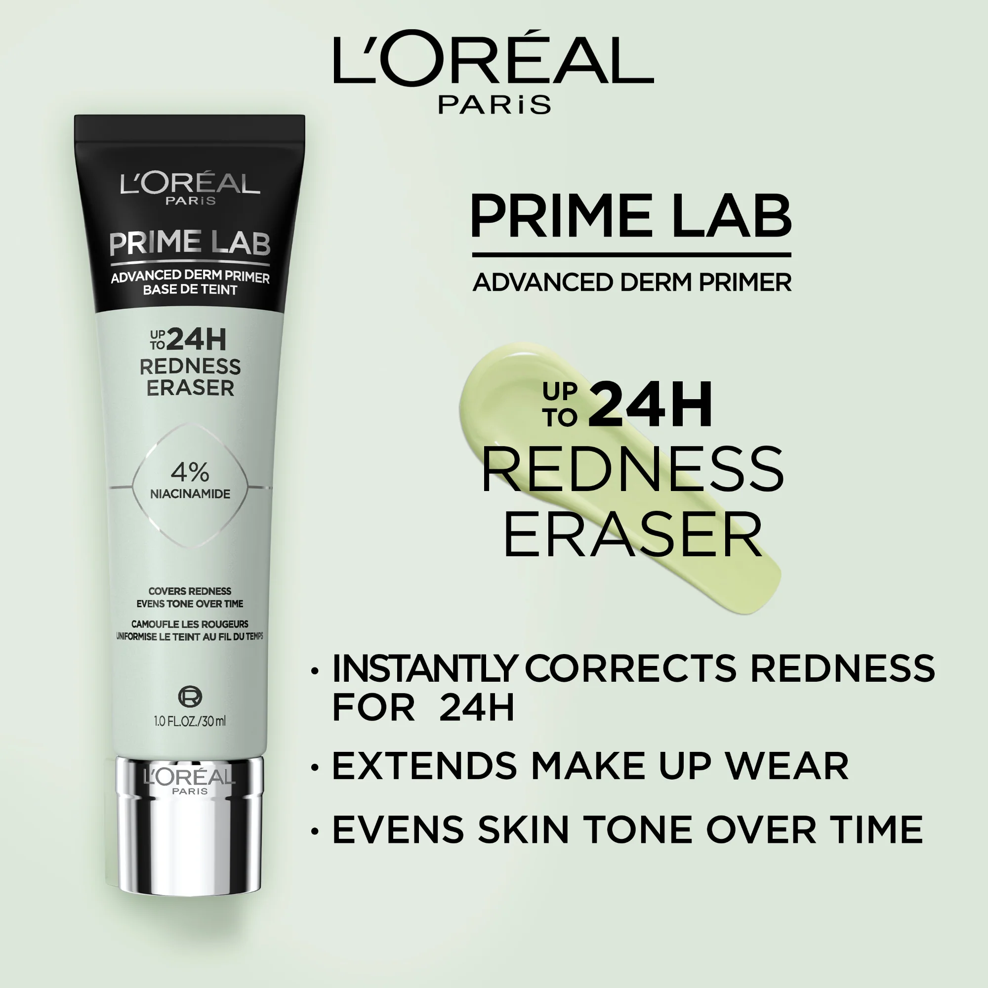 Loreal Lab 24 Hour Redness Eraser Primer 30ML - Image 3