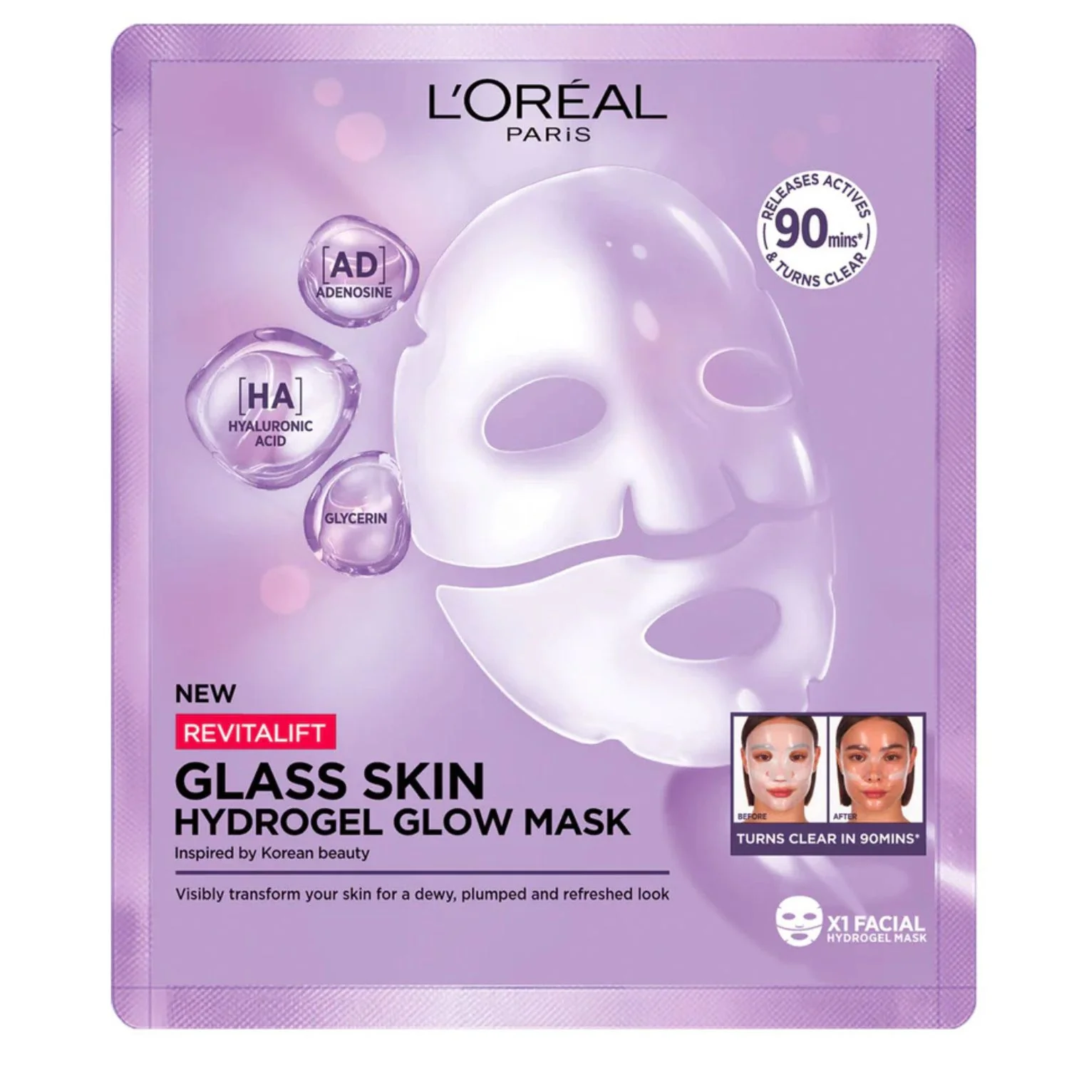 Loreal Paris Revitalift Glass Skin Hydrogel Glow Mask