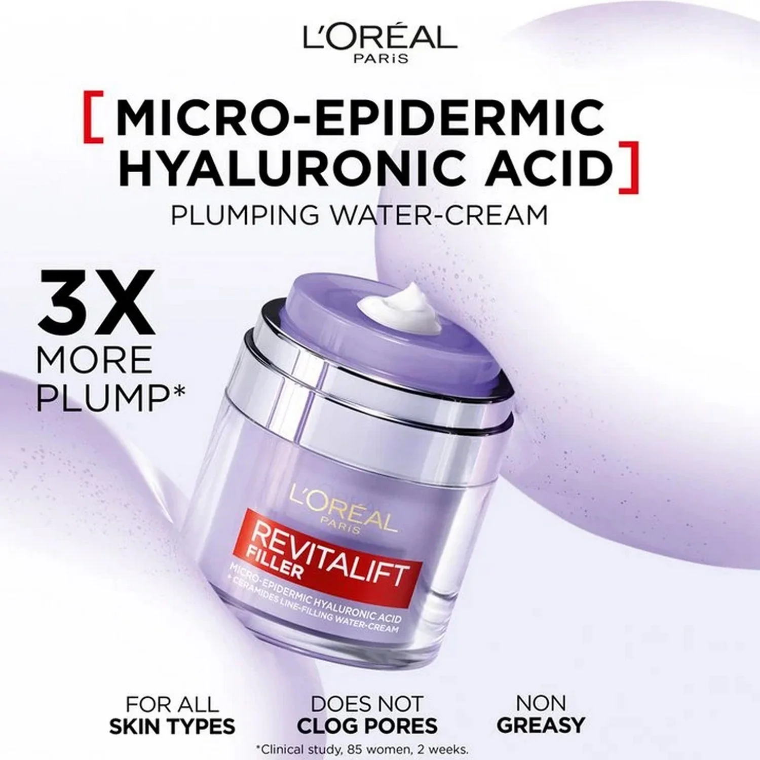 L'Oreal Revitalift Filler Plumping Water Cream 50ml - Image 3
