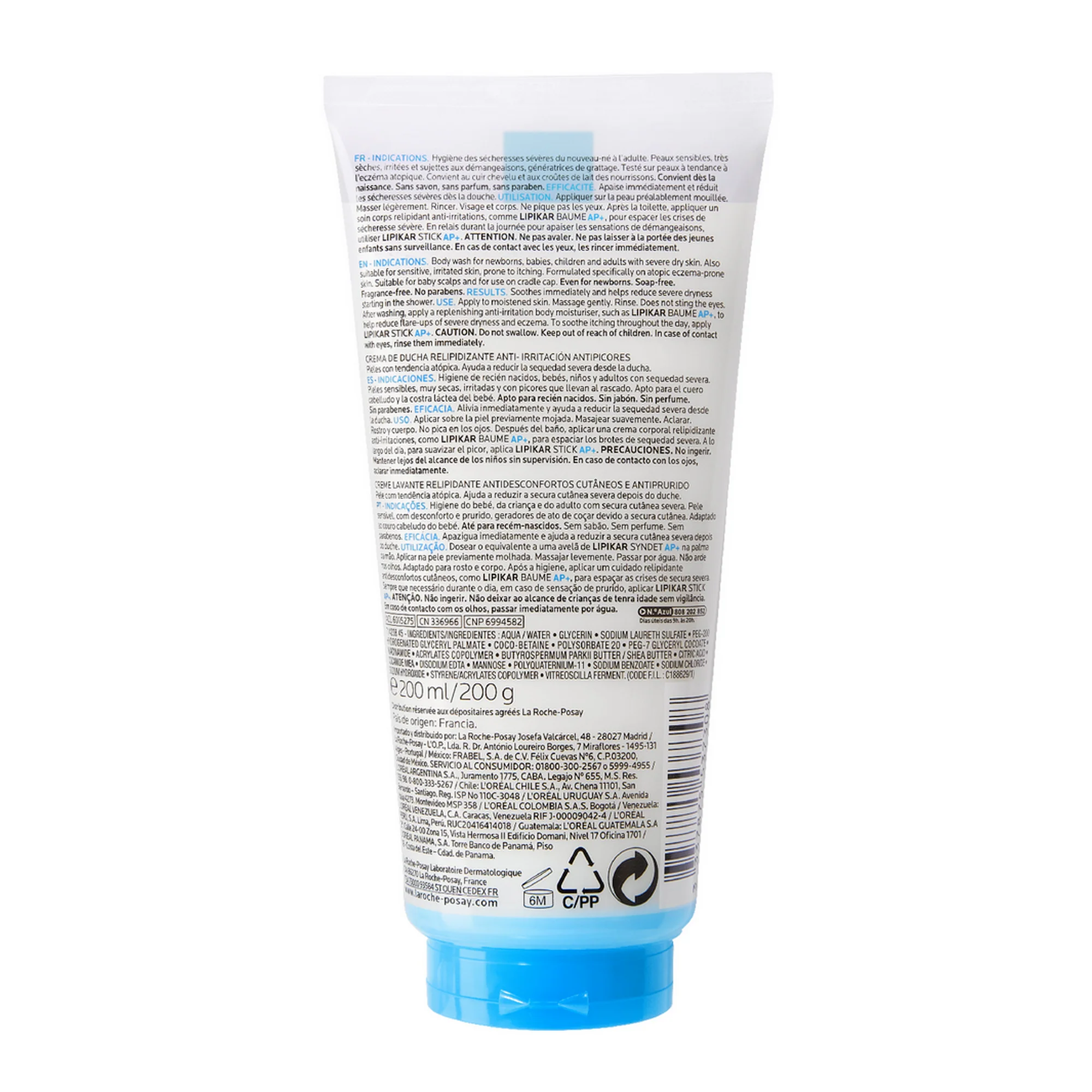 La Roche Posay Lipikar Syndet AP+ Body Wash 200ml - Image 2