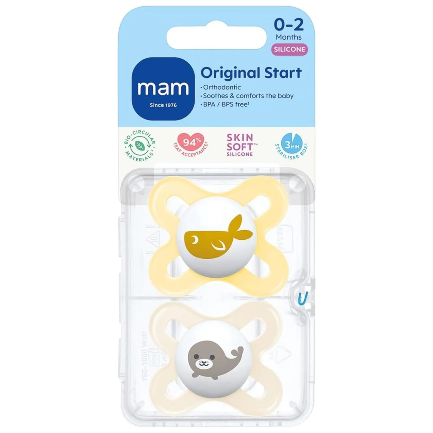 MAM Pure Start 0-2M Soother 2pk