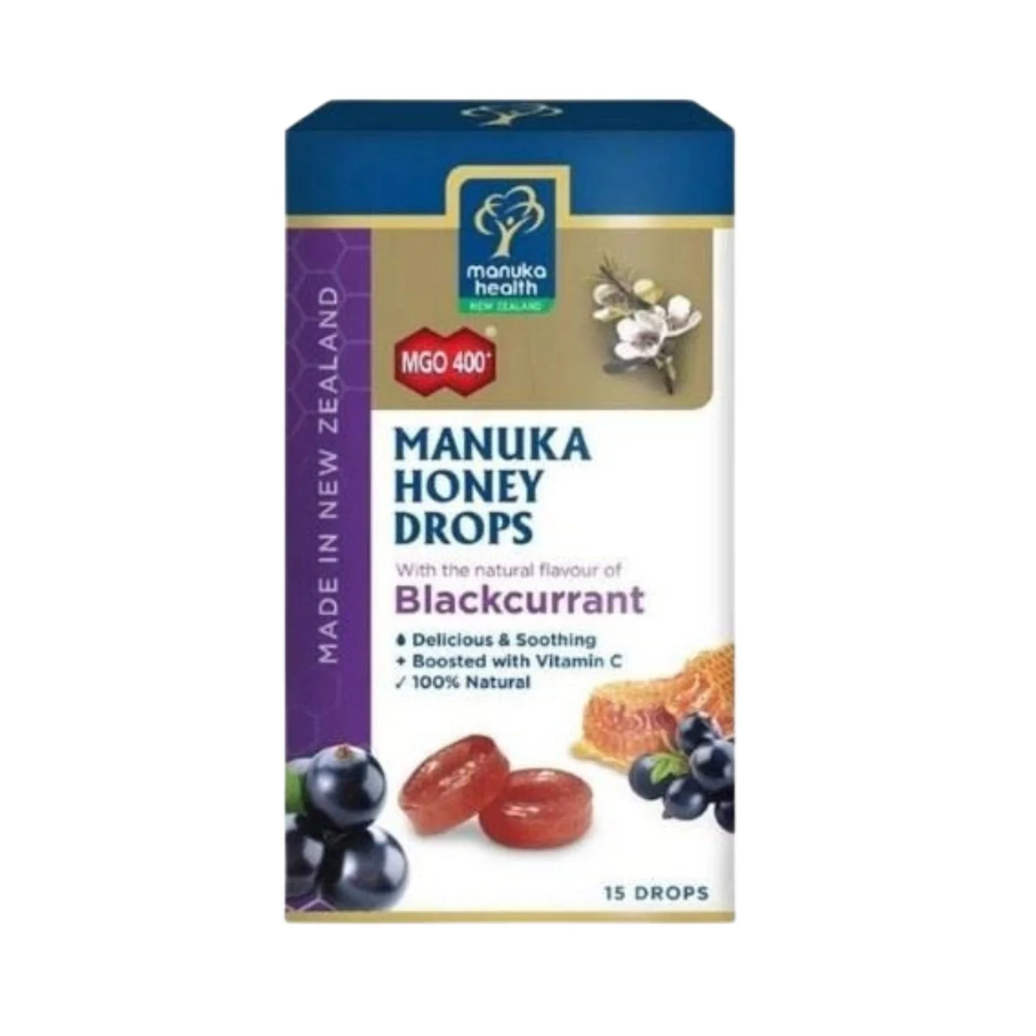 Manuka MGO 400+ Manuka Honey Drops Blackcurrant 15 Lozenges