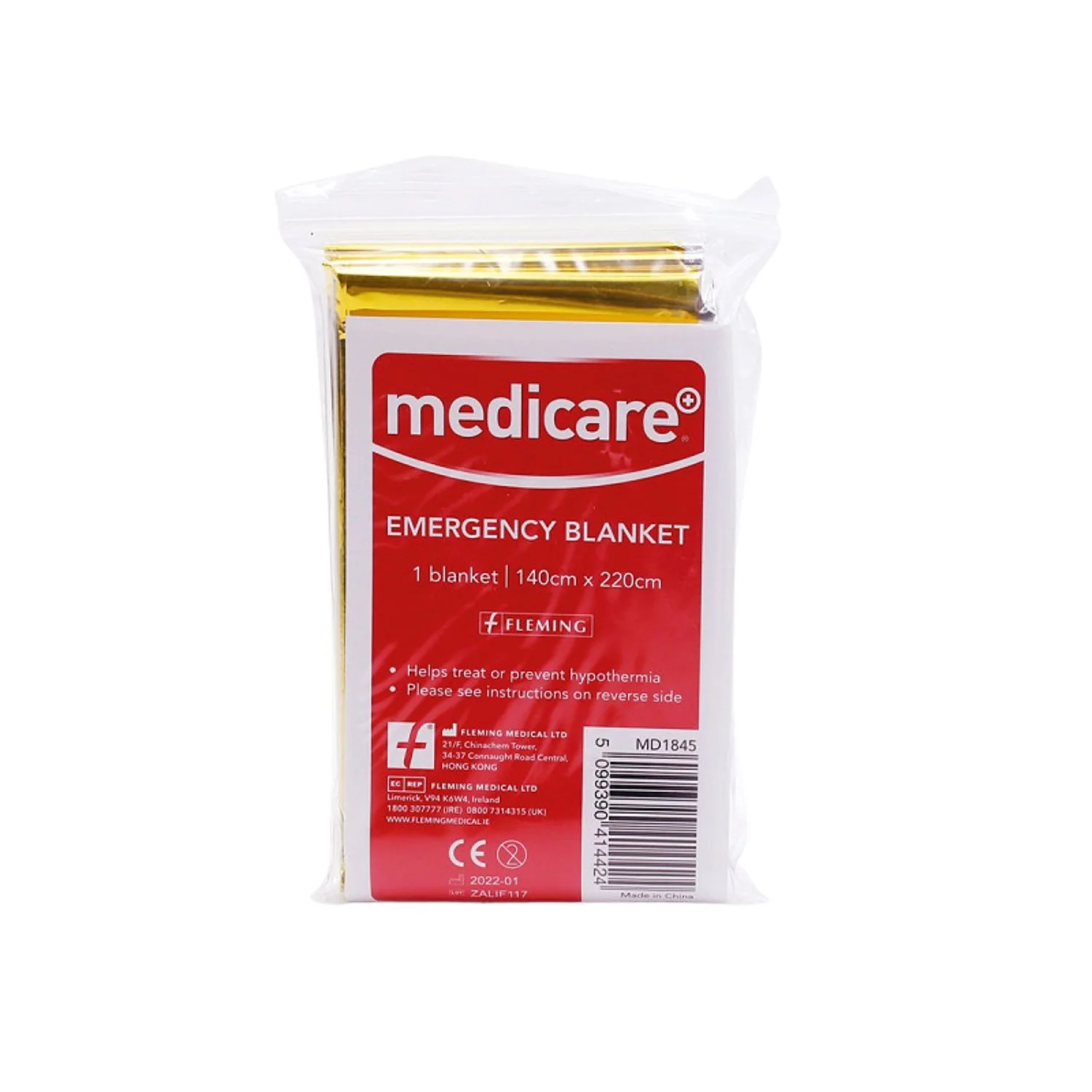 Medicare Foil Rescue Blanket – Adult 160 x 210cm