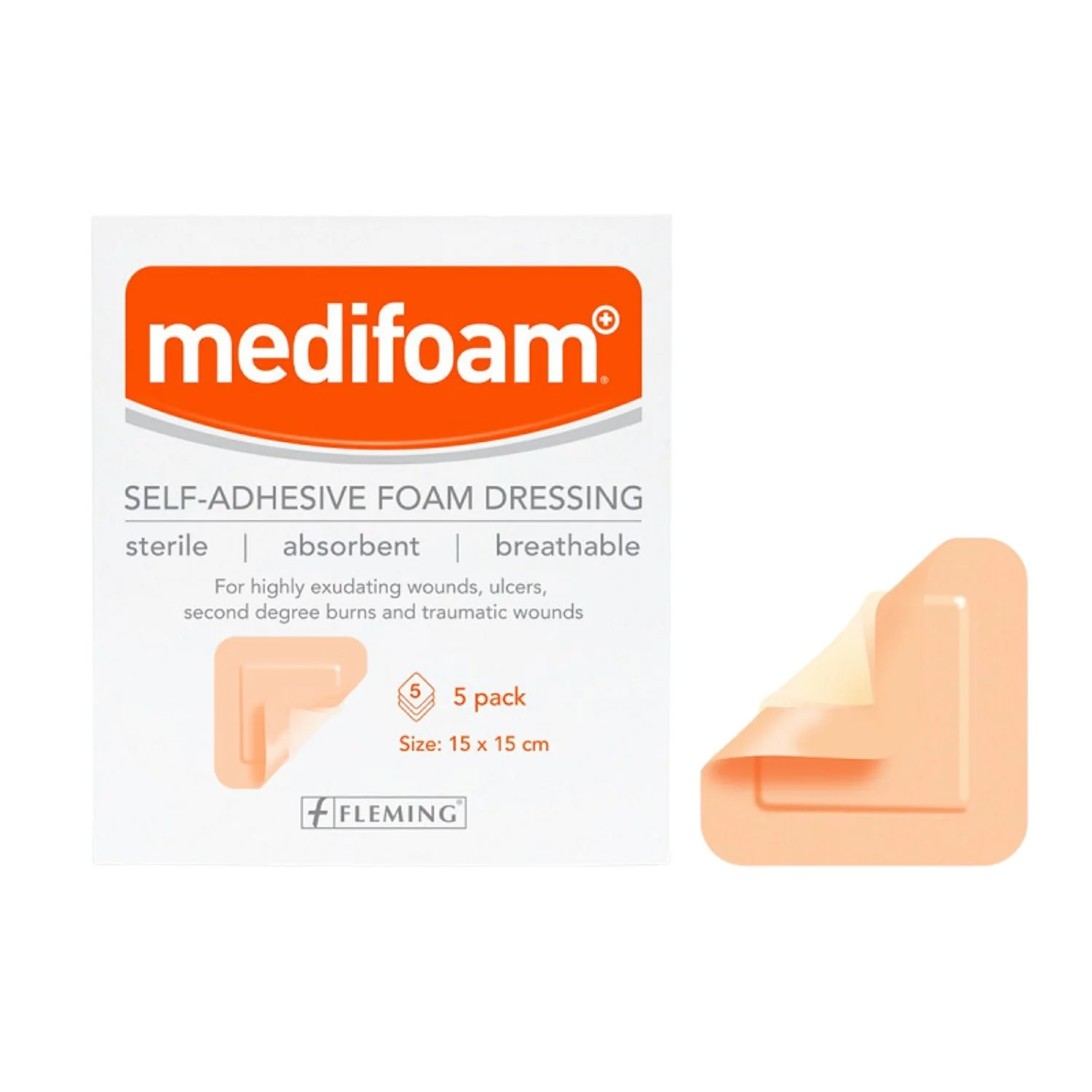 Medifoam Self-Adhesive Foam Dressing 15 x 15cm