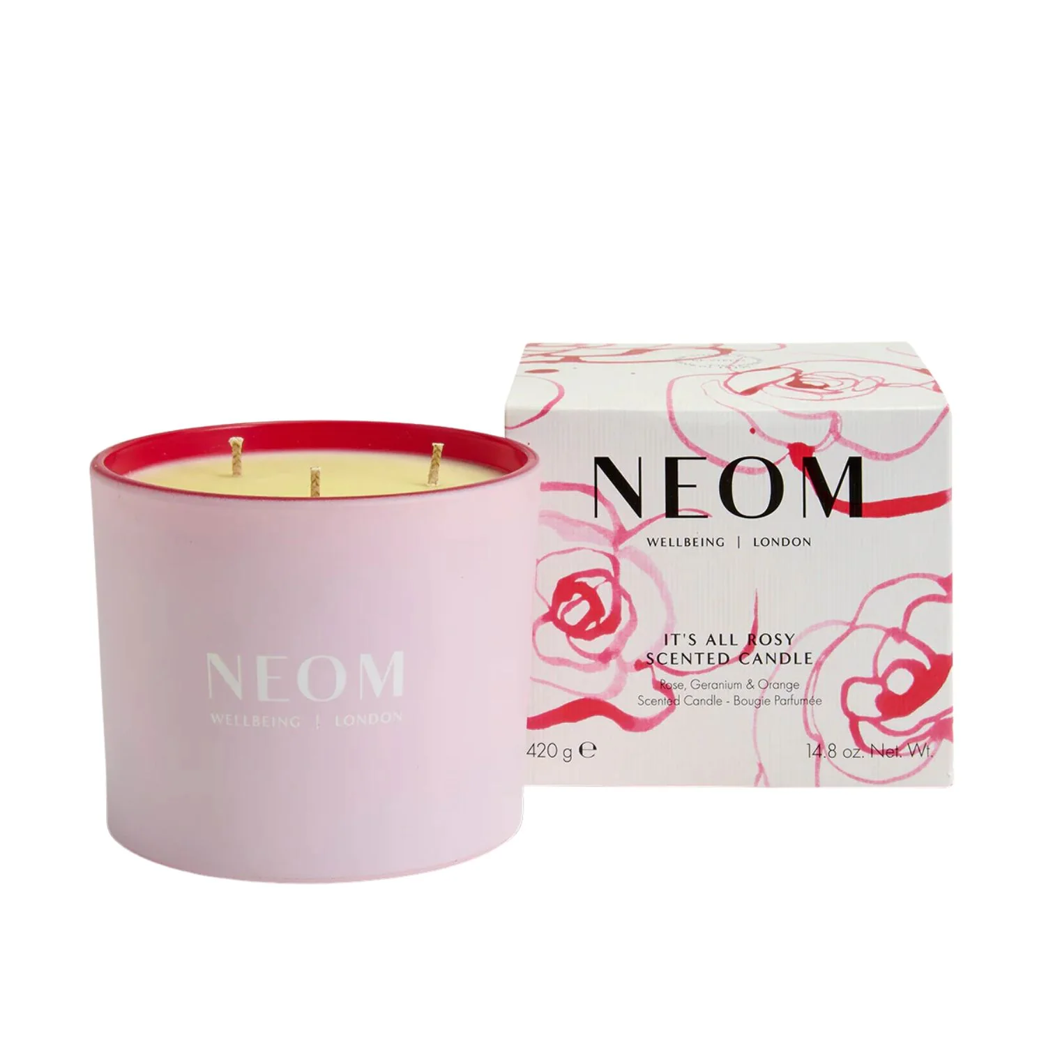 Neom It’s All Rosy 3 Wick Scented Candle
