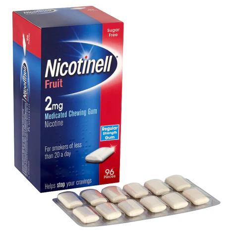 Nicotinell Nicotine Gum Stop Smoking Aid 2mg Fruit 96 Pack - Image 2