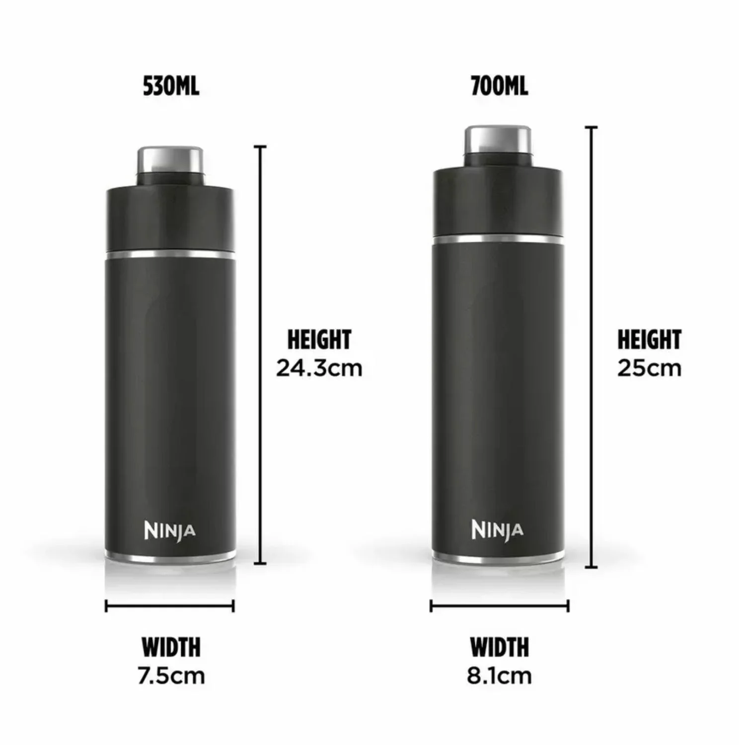 Ninja Thirsti Travel Bottle 700ml - Black - Image 2
