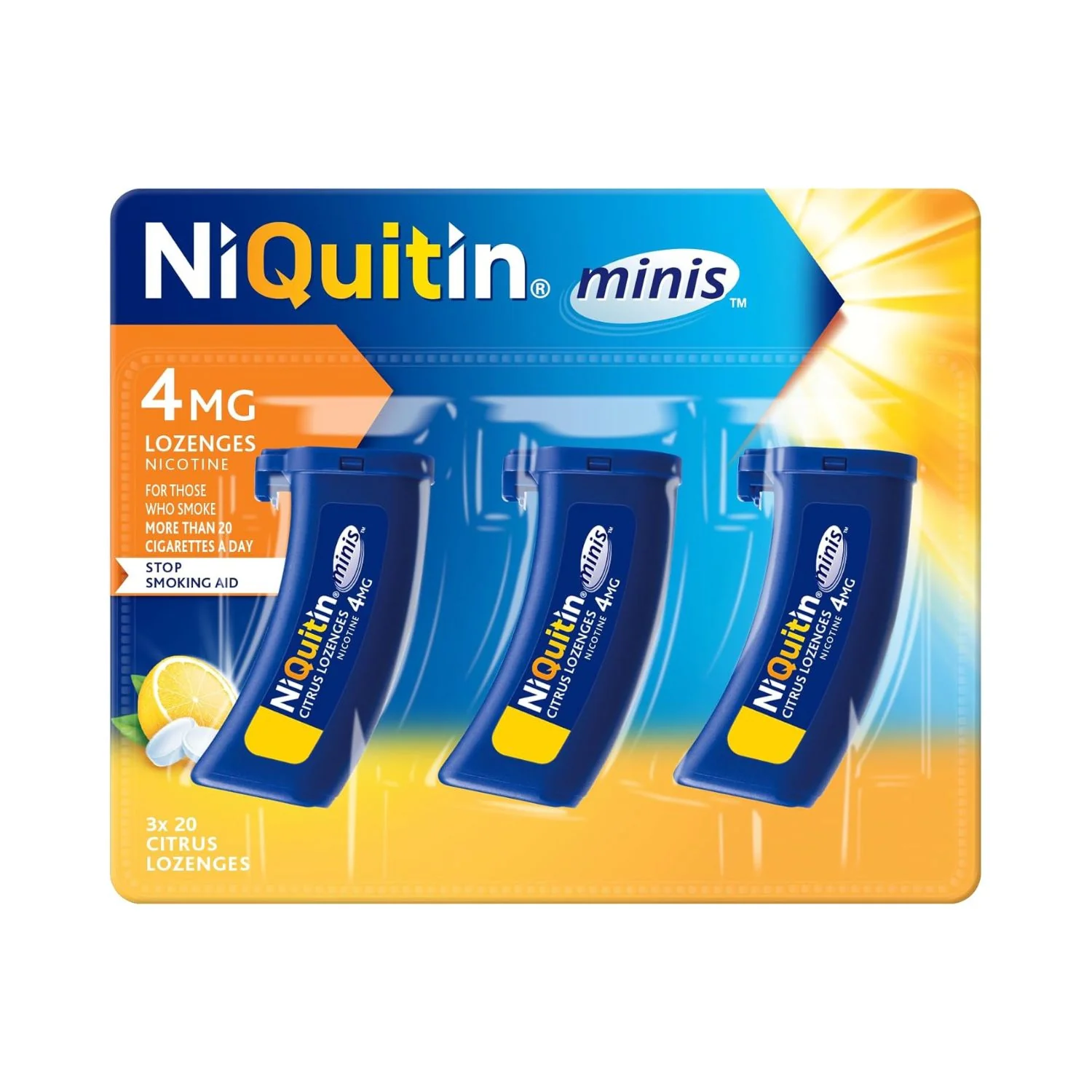 Niquitin Mini Citrus Lozenge 4mg 60 lozenges (3 x 20)