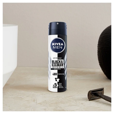 Nivea Black & White Anti-Perspirant Deodorant Spray 150ml - Image 3