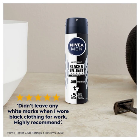 Nivea Black & White Anti-Perspirant Deodorant Spray 150ml - Image 5