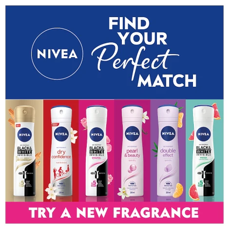 Nivea Black And White Clear Antiperspirant Deodorant 150ml - Image 2
